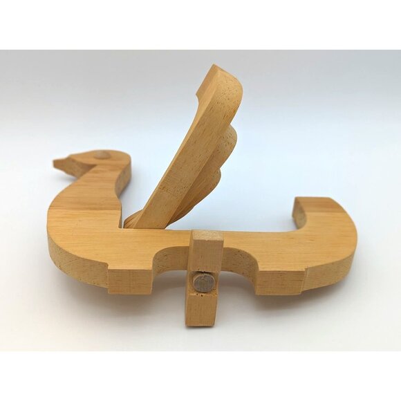 1970's Scandinavian Design Vintage Wooden Dove Bird Candelabra Candle Holder - Picture 5 of 8